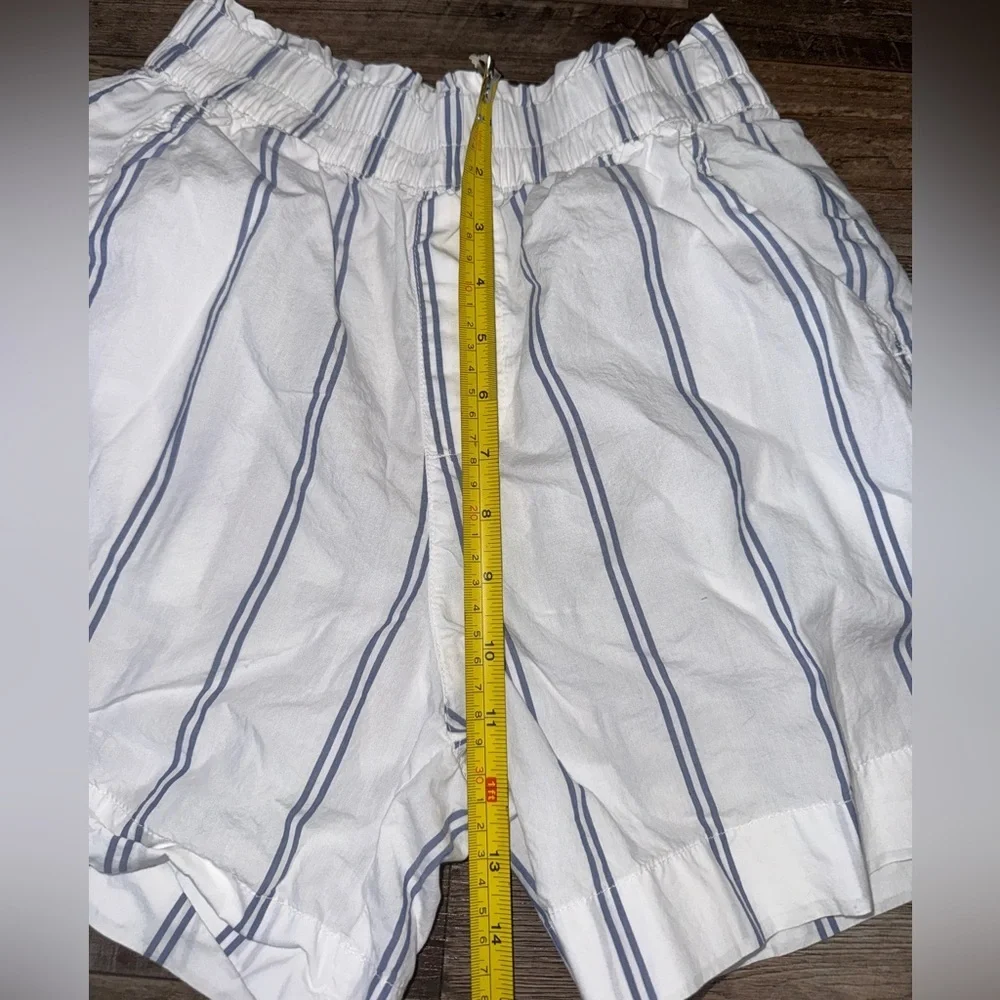 Aerie Blue Stripe Cotton Lounge Shorts Elastic Waist Womens XS